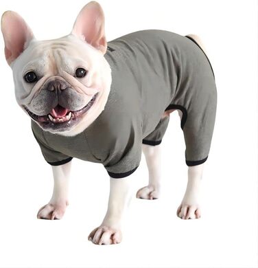 Піжама-комбінезон для собак: теплий та м'який, для Французького бульдога, цуценят, маленьких та середніх собак (темно-зелений, X-Large)