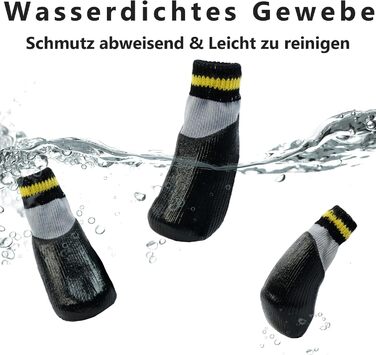 Водонепроникні шкарпетки для собак - захист лап Outdoor, 4 шт., антиковзні, для Лабрадора, Хаскі (6#, чорний)