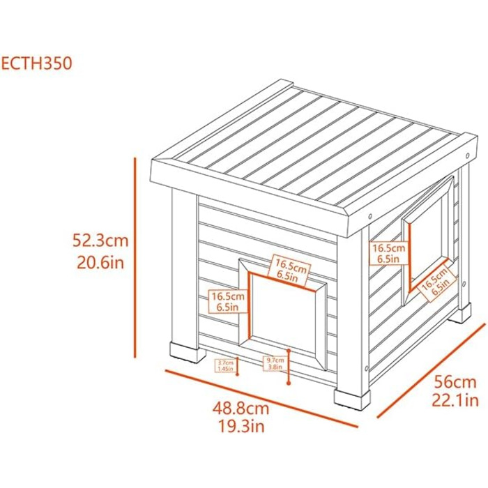 Будиночок для котів Noa з ECOFLEX для дому та вулиці з котячим люком