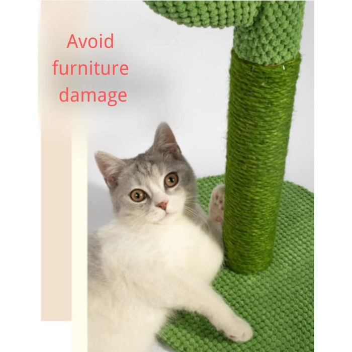 Котячий когтетоп-кактус: стабільний, з натурального сизалю, 30x60 см, зелений