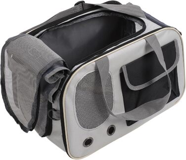 Транспортна переноска для собак та котів, складана, зелена (чорна)