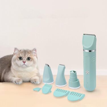 Набір для грумінгу собак HEEPDD: 4-в-1, LCD-дисплей, акумулятор, бездротовий, тихий, для стрижки шерсті та підпилювання кігтів (зелений)