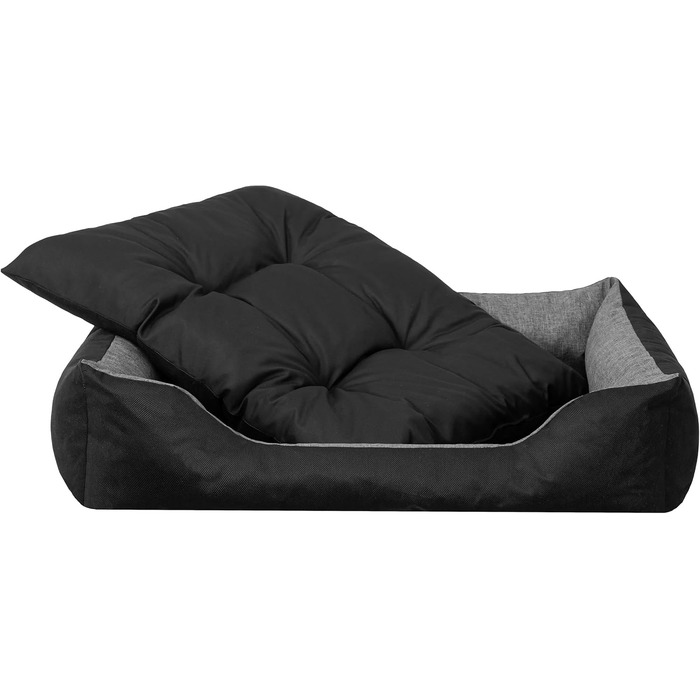 М'яке ліжко для собак та котів з високими бортиками, 84x65 см, графітовий колір