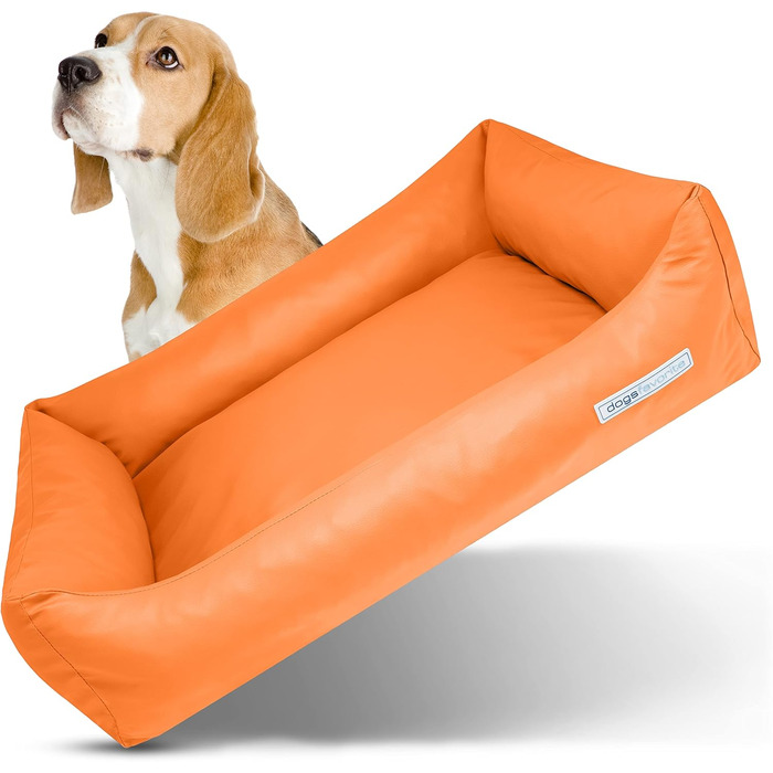 Крісло-ліжко для собак XL, 130x95 см, оранжеве, знімний чохол, комфортне, для великих собак