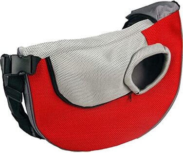 Сумка для собак Flamingo Hundetasche Skip – червоно-сіра, 50x14x30 см, поліестер, з вентиляцією та відділенням