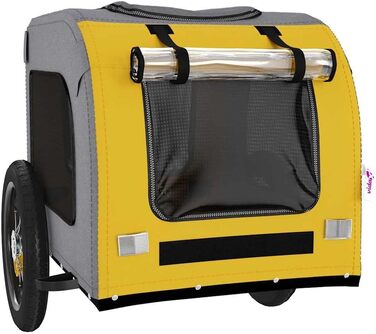 Причіп для велосипеда для собак жовтого та сірого кольорів, Oxford-Gewebe та залізо, LH62839