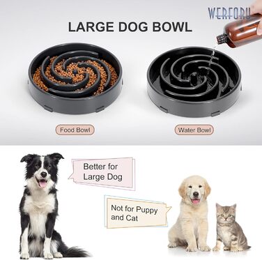 Навчальний миска для собак, повільне годування, анти-заковтування, інтерактивна, безпечна, міцна, екологічна, темно-сіра