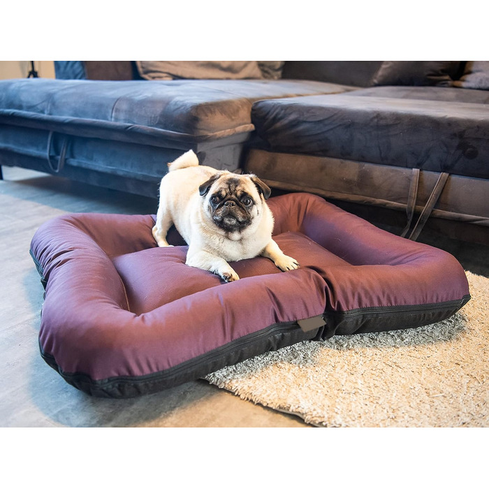 Ліжко для собак середніх порід 4L Textil KLEO, 90x70 см, бежеве, з блискавкою. Ліжко-матрац для собак, вовнове, знімний чохол, легко миється.