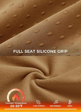 Спортивні штани для верхової їзди WILLIT Daen Reithose з флісовою підкладкою, повний силіконовий захват, кишені, петлі для ременя (M, Кофе)