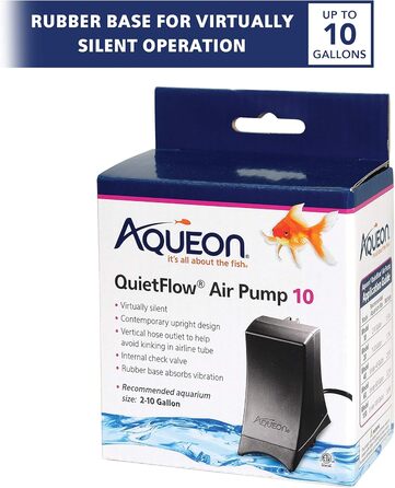 Aqueon QuietFlow тиха акваріумна повітряна помпа для акваріумів 2–10 галонів, модель 10
