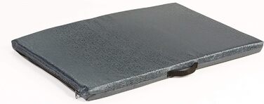 Матрац для собак COOL PET, 68x50 см, сірий, з принтом літер, товщина 3 см