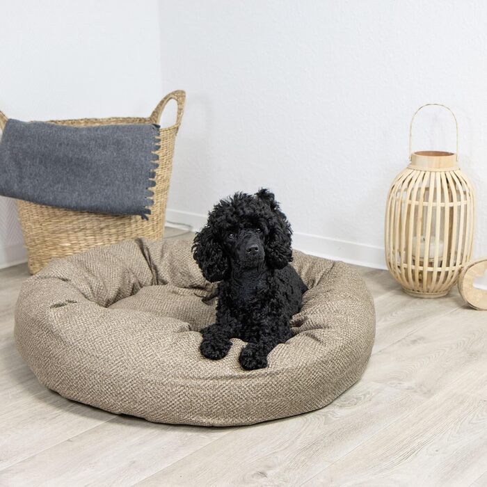 Кругле ліжко для собак Schecker Bensersiel, екологічний матеріал, зелене, діаметр 70 см