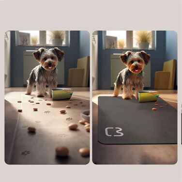 Підкладка під миску для собак та котів GIBZ, абсорбуюча, з діоксиду кремнію, неслизька, 45x60 см, темно-сіра