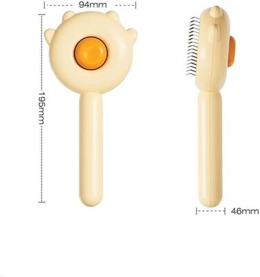 Бурштук для догляду за шерстю котів та собак з довгим хутром. Щітка для грумінгу, видалення шерсті та масажу. Світло-зелений колір