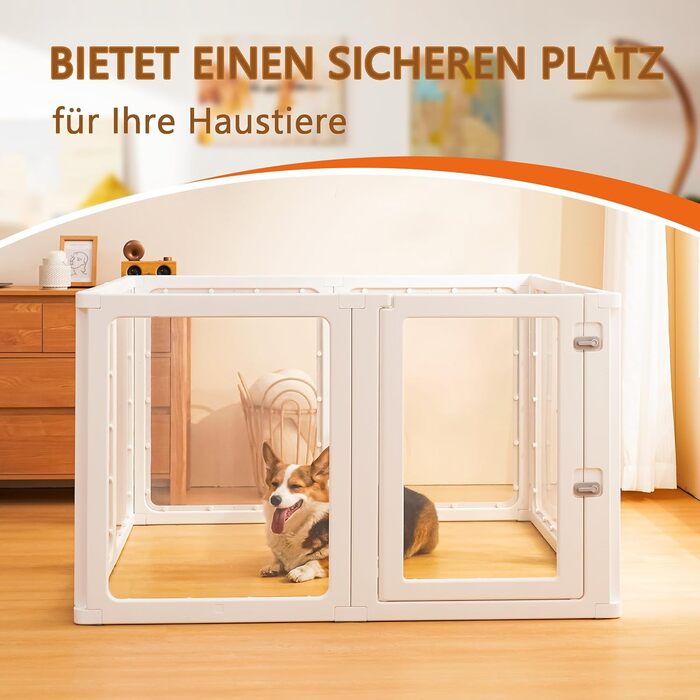 Вигул для цуценят Citylife 6-TLG: розкладний вольєр для собак, котів та кроликів, 60 см, з дверима, антиковзаюча поверхня