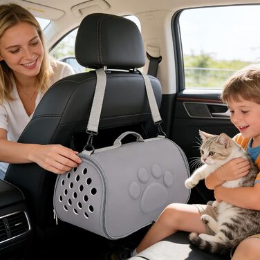 Транспортна сумка для кота Katzen Reisetasche - сіра, для подорожей та прогулянок