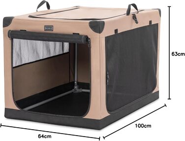 Транспортна переноска для собак Petsfit XL, складана, для дому, велика, середнього та малого розміру, з регульованим чохлом, легка у зберіганні, бежева