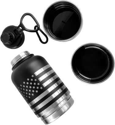 Ізольована пляшка для води для собак TALA TEAM - туристична пляшка з мисками для собак, чорна