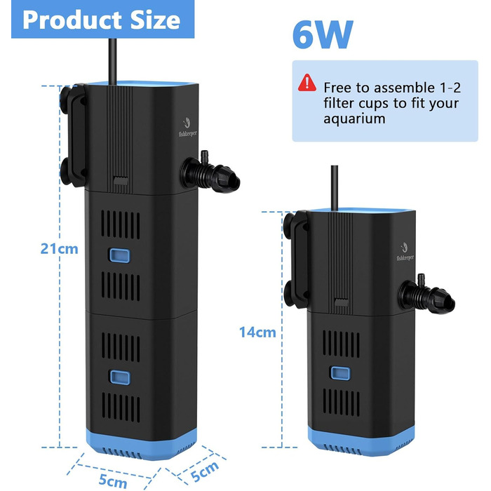 Акваріумний фільтр Fishkeeper 1000 л/год, 16W, для акваріумів 120-300 л, 4-в-1 (фільтр, аератор, помпа, губка)