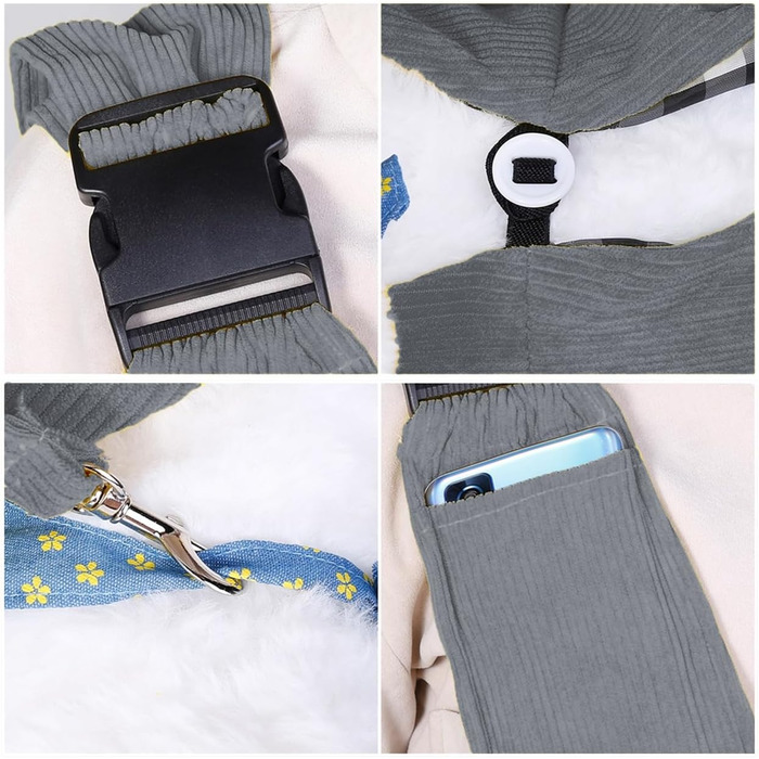 Сумка-переноска для собак та котів, на плече, регульована, сірого кольору