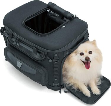 Kuryakyn Grand Pet Palace – транспортувальний бокс для собак і котів, переносний, водонепроникний, для багажника чи пасажирського сидіння, з ременями для Sissy Bar, чорний