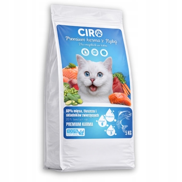 Сухий корм для котів Ciro з лососем та овочами, 5 кг