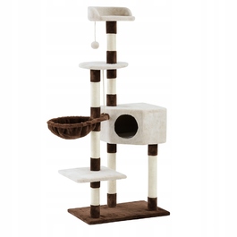 Високий когтеточка-комплекс з лежаком та стовпчиком для кігтів, вежа Wideshop 101 — 160 см