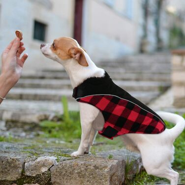 Теплий зимовий одяг для собак, куртка з захистом живота, зимова куртка для собак зі світловідбиваючими елементами, двостороння куртка-сорочка для собак з отвором для повідка, червоний колір, розмір XL X-Large