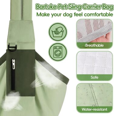 Регульований повідок для собак Bartuke, напіввільний повідок для вигулу маленьких собак, зручний та дихаючий повідок для цуценят, аксесуари для собак, безпечний повідок для подорожей (Зелений)