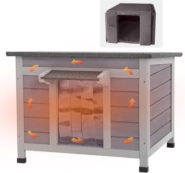 Будинок для котів на вулицю Aivituvin з підігрівом та ізольованою підкладкою, вологостійкий загін для кроликів та котів