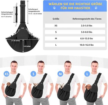 Сумка-переноска для собак SlowTon, чорна, для собак 4,5-7,2 кг, з регульованим плечовим ременем та передньою кишенею