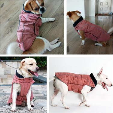 TFENG Тепла жилетка для собак з флісовою підкладкою, відображає світло, розмір XS, рожевий (62-70см, 42см)