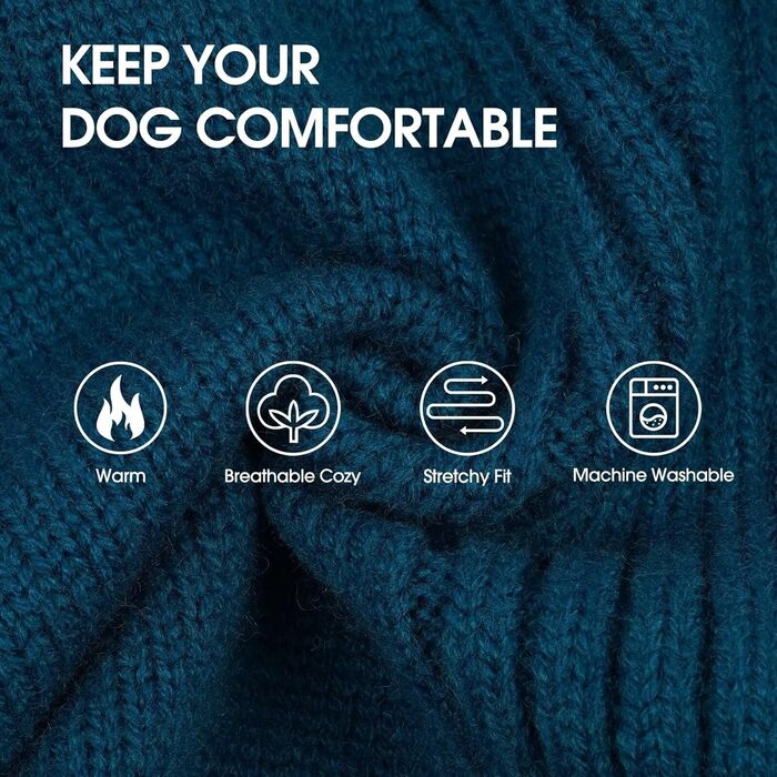 Пуловер для собак IECOii: теплий, стильний, для малих, середніх та великих порід. Зігріваючий зимовий пуловер з високим коміром для собак та котів. Колір: зелений, розмір: XX-Large (DeepWaterOrchidee)