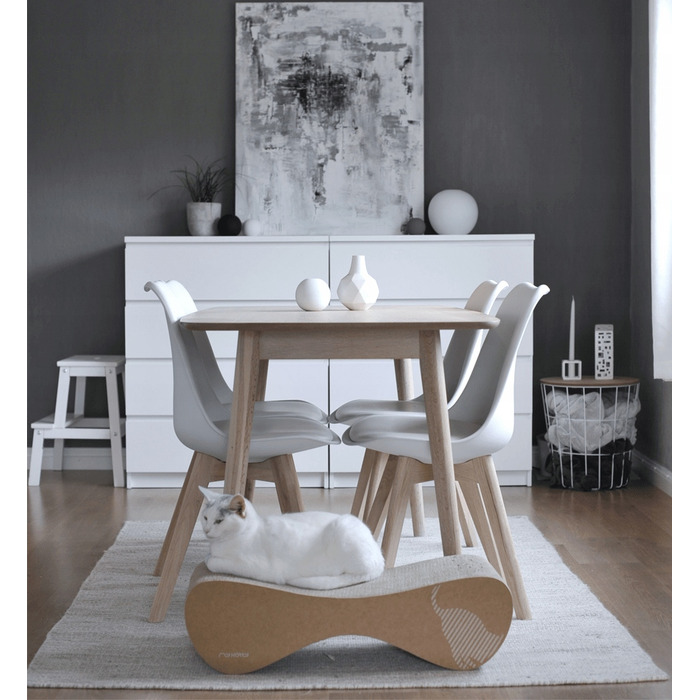 Картонна дряпалка myKotty біла, 71x21x25 см, для кошенят та дорослих котів