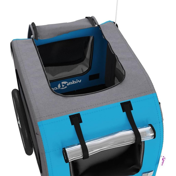 Фahrраd-причіп для собак Tidyard, причіп для собак з відбивачами та прапорцем, Максимальне навантаження 45 кг, блакитно-сірий Оксфорд, матеріал - метал