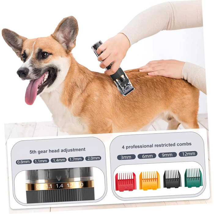 Набір машинок для грумінгу домашніх тварин POPETPOP: акумуляторні, бездротові, тихі з цифровим дисплеєм, для собак та котів