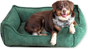 4L Textil М'яке собаче ліжко з корду Hugo Premium-LINE, ортопедичне для маленьких собак, з піною Memory Foam, 100x80 см
