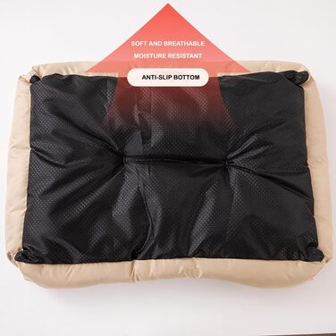 Водонепроникне лежанка для собак M&Catree, прямокутна, миється, м'яка, для собак та котів - L: 50 x 60 x 7 см (S: 30x40x5 см, золото)