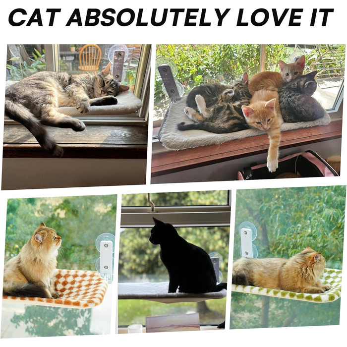 Кішка гамак для вікна MEWOOFUN 54x30 см, розкладний, до 18 кг (сірий, середній)