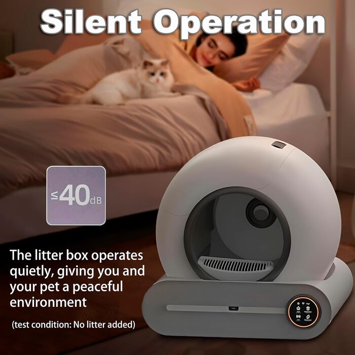 Автоматичний лоток для котів XQDKoon з самоочищенням, 2 мішки для відходів та килимки, керування через додаток
