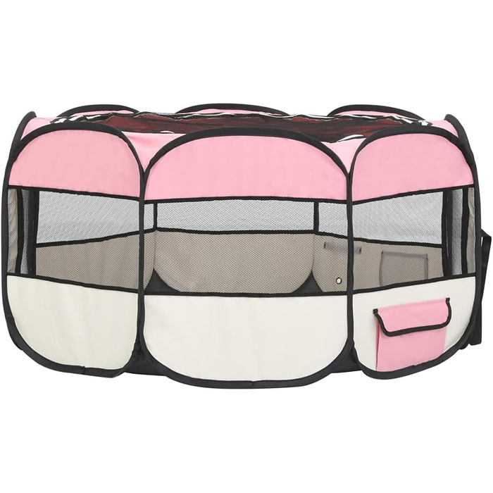 Клітка-переноска для собак та цуценят, розкладний вольєр, рожевий, 145x145x61 см, для дому та саду