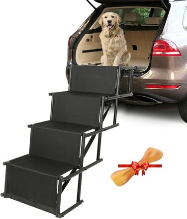 Східці для собак, пандус для собак, складаний - 4 сходинки для комфортного підйому та спуску, для дому та вулиці, для великих та маленьких собак