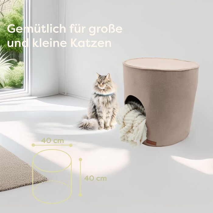 Petriumph® Будиночок для котів із фетру XXL – лежанка та сховище для великих котів, котячий будиночок для дому