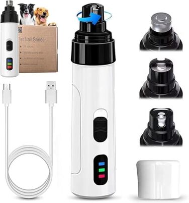 Електричний точилка для кігтів собак, USB-зарядний, безпечний, ергономічний, тихий (1 шт.)