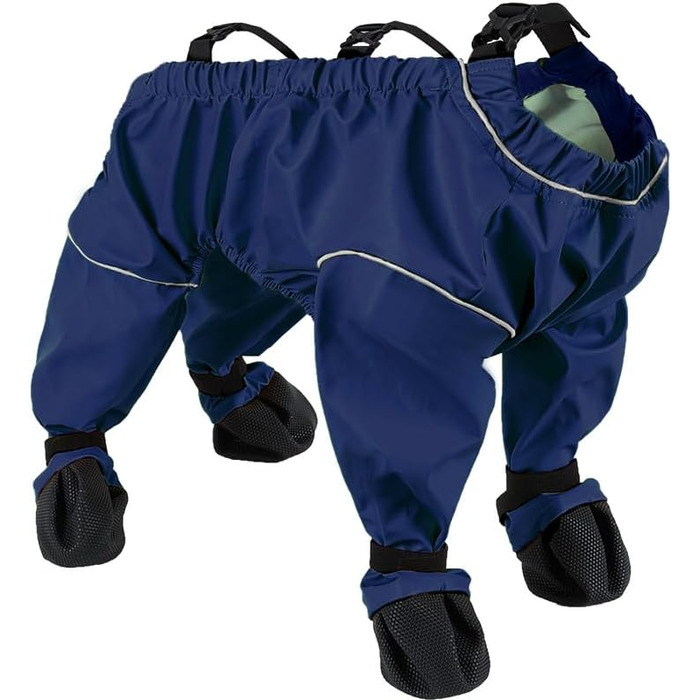 Водонепроникні чоботи для собак з антиковзкою підошвою та світловідбиваючим захистом, L блакитний