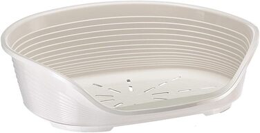 Лежанка для собак Ferplast Siesta Deluxe: велика, зручна, з пластику, миється, антиковзаюча, 84x55x28,5 см, темно-сірий колір