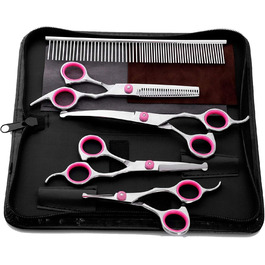 Набір професійних ножиць для грумінгу собак 9CR Edelstahl з безпечними закругленими кінцями. Комплект для догляду за шерстю собак, котів та інших тварин. Ідеально для вирівнювання, проріджування та стрижки.