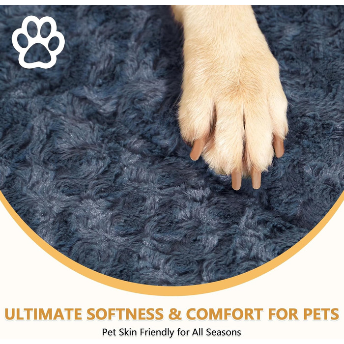 М'який лежак для собак, великих порід, з антиковзаючою основою, 129x73 см, сірий