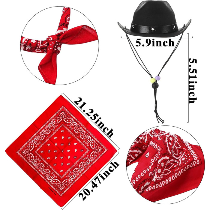 Ковбойський костюм для тварин: капелюх та бандана. Вечірковий аксесуар для собак та котів. Чорний комплект для святкування дня народження в мексиканському стилі.