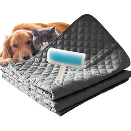 Водонепроникний плед для собак з роликом для ворсу, антиковзаюча ковдра для тварин на диван, машинне прання, 210 x 130 см, темно-сірий